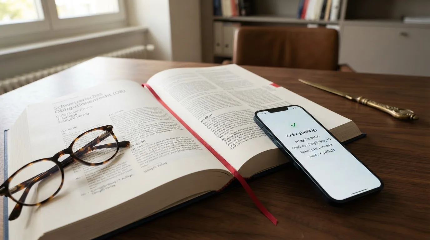 Amtliches Schreiben mit Stempel auf einem Schreibtisch neben einem Gesetzbuch — binance coin casino vergleich
